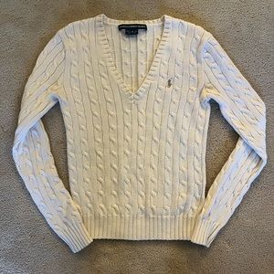 Ralph Lauren Cable Knit V Neck Sweater